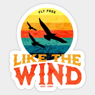 Like the Wind!! Vintage Sunset Freedom Sticker